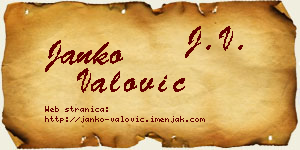 Janko Valović vizit kartica